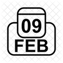 Febbraio Calendario Data Icon