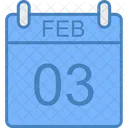 Febrero Calendario Dia Icono