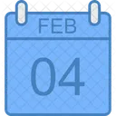 Febrero Calendario Dia Icono