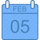 Febrero Calendario Dia Icono