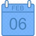 Febrero Calendario Dia Icono