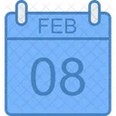 Febrero Calendario Dia Icono