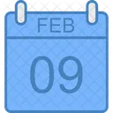 Febrero Calendario Dia Icono