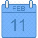 Febrero Calendario Dia Icono