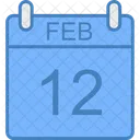 Febrero Calendario Dia Icono