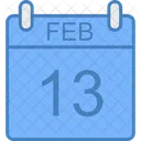 Febrero Calendario Dia Icono