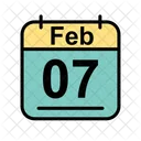 Febrero Calendario Fecha Icono