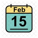 Febrero Calendario Fecha Icono