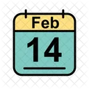 Febrero Calendario Fecha Icono