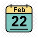 Febrero Calendario Fecha Icono