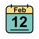 Febrero Calendario Fecha Icono