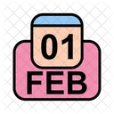 Febrero Calendario Fecha Icono