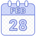 28 De Febrero Fecha Del 28 28 De Febrero Icono