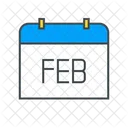 Febrero Calendario Fecha Icono