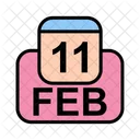 Febrero Calendario Fecha Icono