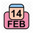 Febrero Calendario Fecha Icono