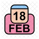 Febrero Calendario Fecha Icono