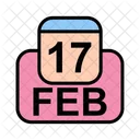 Febrero Calendario Fecha Icono