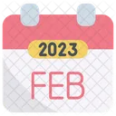 Febrero De 2023 Calendario Icono