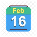 Febrero Calendario Fecha Icono