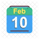 Febrero Calendario Fecha Icono