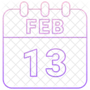 13 February 13 Date February 13 Icon