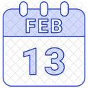 13 February 13 Date February 13 Icon