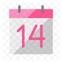 Calendar February 14 Date Icon