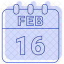 16 February 16 Date February 16 Icon