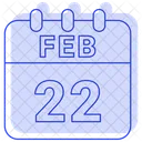 22 February 22 Date February 22 Icon