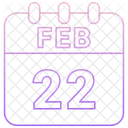 22 February 22 Date February 22 Icon