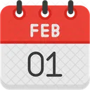 February Calendar Days Time And Date Icon