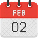 February Calendar Days Time And Date Icon