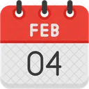 February Calendar Days Time And Date Icon