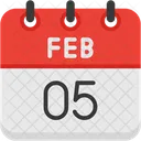 February Calendar Days Time And Date Icon