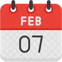 February Calendar Days Time And Date Icon