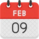 February Calendar Days Time And Date Icon