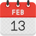 February Calendar Days Time And Date Icon