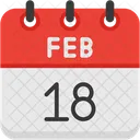 February Calendar Days Time And Date Icon