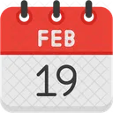 February Calendar Days Time And Date Icon