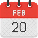 February Calendar Days Time And Date Icon