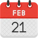 February Calendar Days Time And Date Icon