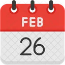 February Calendar Days Time And Date Icon