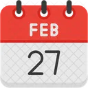 February Calendar Days Time And Date Icon