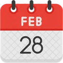 February Calendar Days Time And Date Icon