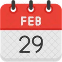 February Calendar Days Time And Date Icon