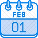 February Calendar Days Time And Date Icon