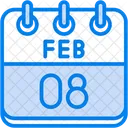 February Calendar Days Time And Date Icon