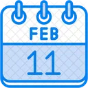 February Calendar Days Time And Date Icon