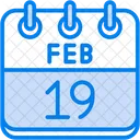 February Calendar Days Time And Date Icon